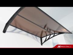 Clear Polycarbonate Window Awnings Plastic Door Canopies Sun Snow Protection