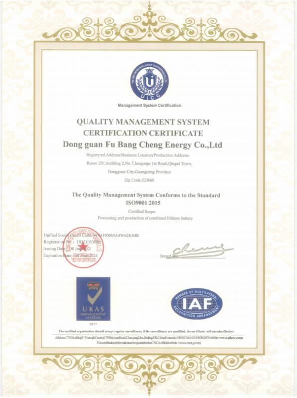 ISO9001 - Shenzhen Enersour Electronics Co., Ltd.