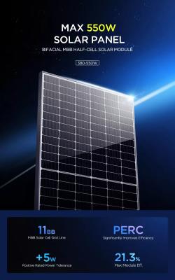 China 400w 450w Solar Pv Roof Mounting Systems 500W 550W 210mm 600w Solar Panels for sale