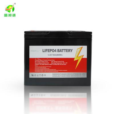 China 12 el alto auto de la batería de litio de voltio 70 ah descarga la batería del arrancador del coche de Rate Lifepo 4 en venta