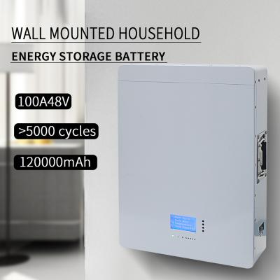 China Batería de almacenamiento solar casera de energía del picovoltio de la batería de litio del soporte 48V 120AH de la pared en venta
