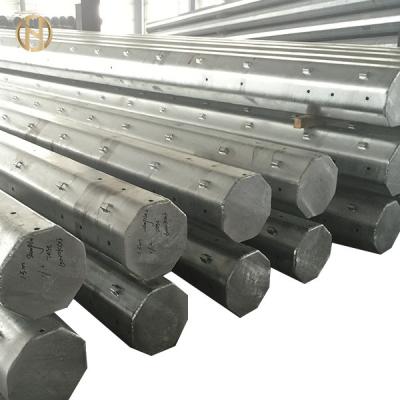 China Octagonal Galvanised Power Pole  Steel Transmission Pole 70FT 75FT 90FT for sale