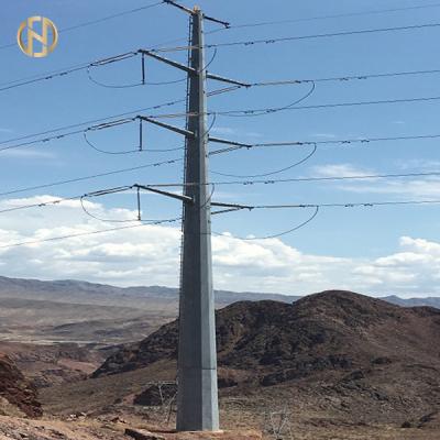 China Self Supporting Metal Power Pole 32m 0-30 Degree Dodecagon 166KV Transmission Line for sale