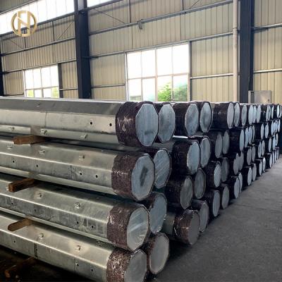 China Hot Dip Galvanized Steel Utility Pole 35FT 40FT 10.5m 12m For Power Distribution for sale