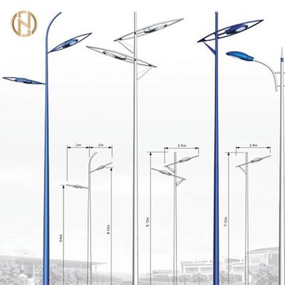 China Hot Dip Galvanized solar street light pole 6m 7m 9m 10m 12m Q235 Steel for sale