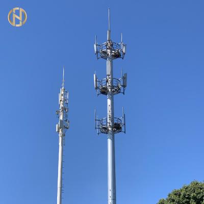 China 36M Cellular Monopole Communication Tower With 2 Layers PlatformM 40 for sale