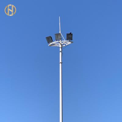 China 20M 35M High Mast Light Pole With Electric Raising And Lowering System for sale
