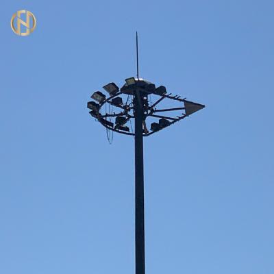 China Hot Dip Galvanized Flood Light Poles 60FT 65FT 70FT Dodecagon Fixed Type for sale