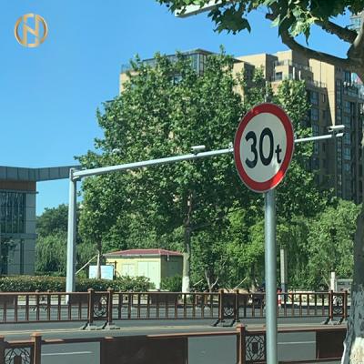 China Galvanized Q345B Road Sign Pole  Road Signal Post 3-20M Mounting Height for sale
