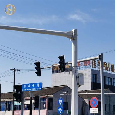 China 6M 8M CCTV Camera Pole  Security Camera Post Polygonal T Type For Main Street for sale