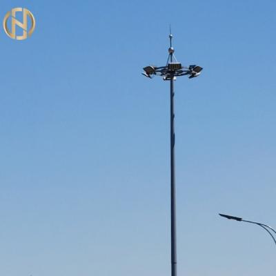 China Polygonal Shape 28M 36M 40M Galvanized High Mast Pole for sale