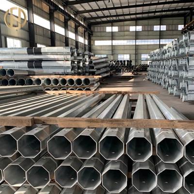 China Customized Size Metal Power Pole  69KV 90FT Steel Electric Pole Q460C for sale