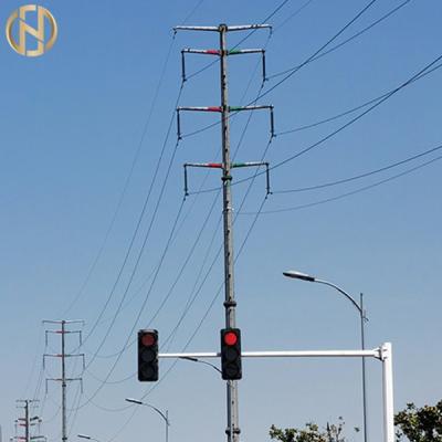 China Polygonal Shape Traffic Light Pole  6M X 12M Signal Light Pole With Arm for sale