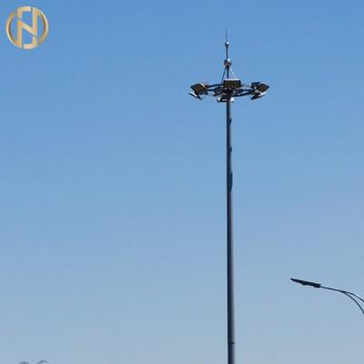 China Galvanized 12 Meter High Mast Pole  With Lowering Raising Mechanism for sale