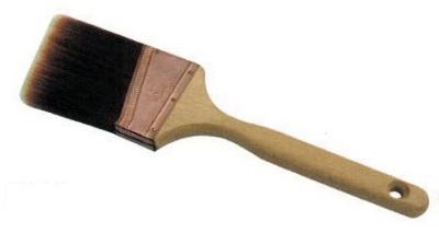 China Tapered PBT Chip Black Bristle Paint Brush with Natural Wood Handle for sale