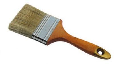 China Short Handle White Bristle House Paint Brush Wall Painting Brush Set for sale