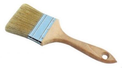 China White Polyester Bristle Brush 3 Inch Chip Brush Natural Wood Handle for sale