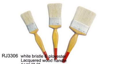 China Plastic Handle Home Paint Brush Double Boiled White Natural Bristle Paint Brush for sale