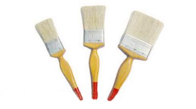 China Polyester White Bristle Paint Brush Flat Varnish Brush for sale