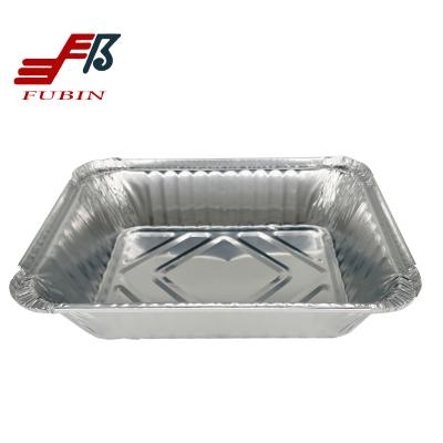 China Cacerolas del papel de aluminio del rectángulo con envase de comida disponible de las tapas 8*6” en venta