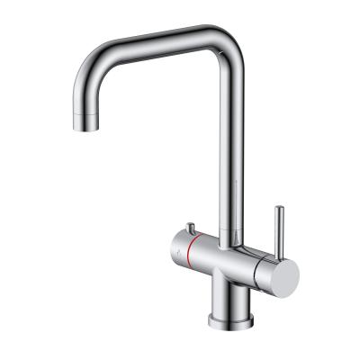 China Contemporary One Handle Kitchen Faucet Brass Instant Boiling Water Taps for sale