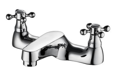 China Polished Brass Bathroom Sink Faucets / Two Handle Bath Shower Faucets for sale