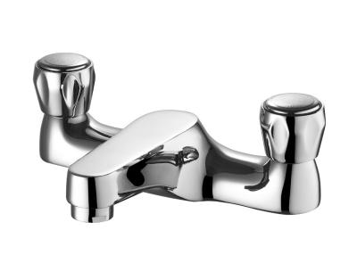 China Simple  Bath Shower Mixer Taps Polished Bright Brass Bathroom Faucet Taps for sale