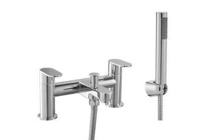 China Double Handle Bathroom Faucet Mixer Taps / Contemporary Bath Tap And Shower Mixer for sale