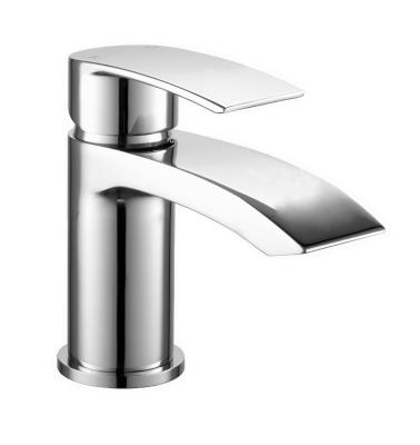 China Deck Mounted Basin Mixer Taps Brass Polished Bathroom Mixer Faucet 3 Years Warranty: for sale
