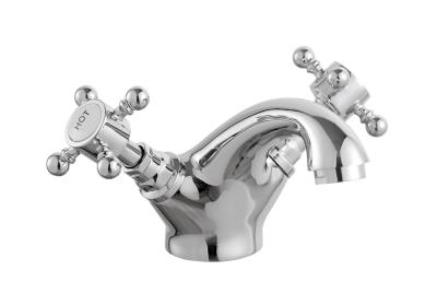 China Classical Basin Mixer Taps Chrome Bathroom Sink Faucets With Two Handles for sale