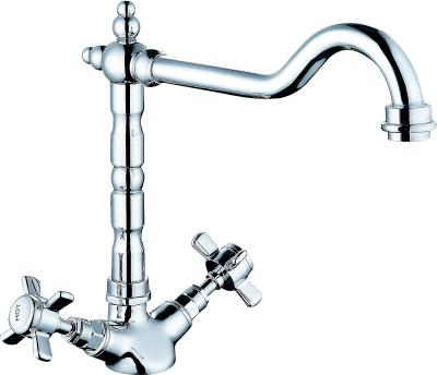 China Special Kitchen Mixer Taps Double Handles Chrome Finish 250 Mm Height for sale