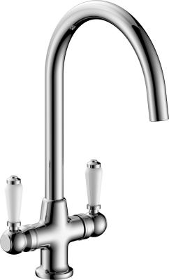 China Double Handle Brass Material Kitchen Mixer Taps For Kitchen T81066 for sale
