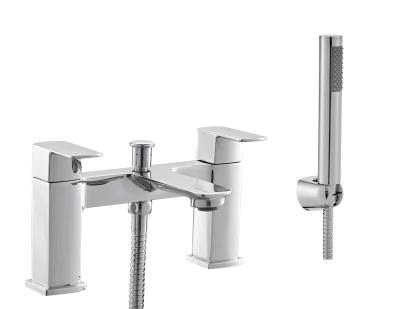 China Luxurious Bath Shower Mixer Tap Chrome Finish With Two Handles for sale