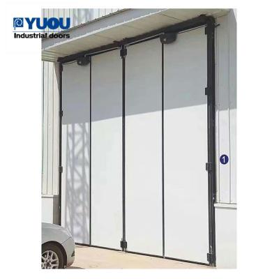China EPDM Aluminium Insulated Industrial Sliding Folding Doors PU Foam 57mm Thickness for sale
