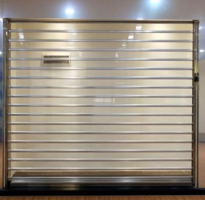 China Clear View Roller Polycarbonate Shutter Door Commercial PC Crystal PLC system for sale