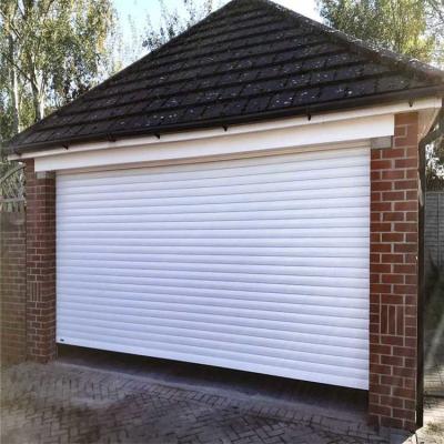 China Outdoor 6m Automatic Aluminium Roller Shutter Garage Doors Windproof RAL color for sale