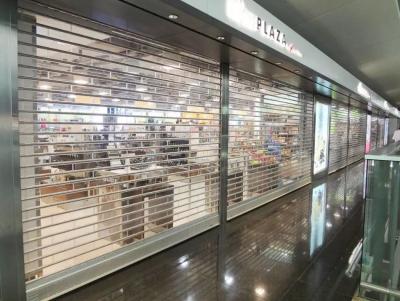 China Vision Clear Store Front Steel Roller Shutter Door Crystal Polycarbonate 380V Commercial for sale