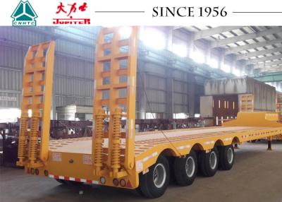 China 4 Axles 70 Tons 40 FT Low Bed Trailer Heavy Duty With Spring Ramp For Sale for sale