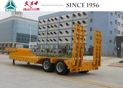 China 20 To 50 Tons 2 Axles Lowboy Trailer With Hydraulic Ramp Tires exposed Type for sale