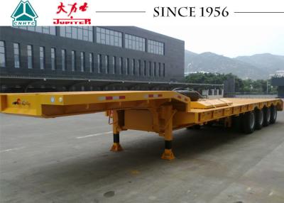 China 4 Axles Low Bed Trailer Truck 40-70 Ton Capacity With Mechanical Suspension for sale