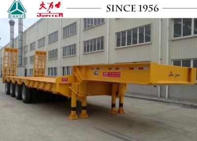 China 4 Axles Low Base Trailer , 120 Ton Heavy Duty Lowboy Trailer With Rigid Suspension for sale
