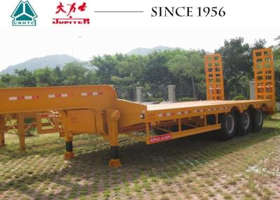 China 40 Tons 3 Axles Low Bed Trailer High Tensile Steel Material With Spring Suspension for sale
