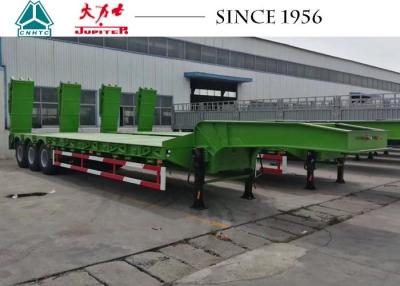 China 3 Axles 50 Ton Lowboy Trailer , Low Bed Truck Trailer With Hydraulic Ramp for sale