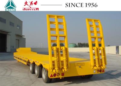 Chine 3 basse remorque de conteneur de lit de l'axe 45Tons pour le transport de machine à vendre
