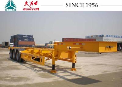 China Gooseneck 40 FT 3 Axle Skeletal Container Trailer For Container Terminal for sale