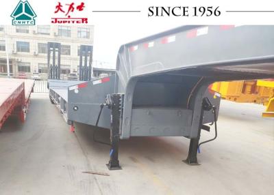 China Heavy - Duty 50 Tons Low Bed Trailer With Spring Ramp For Mozambique for sale