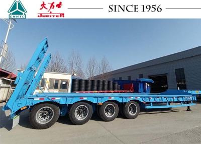 China 4 do eixo 60T baixo da cama reboque semi para transportar máquinas escavadoras à venda