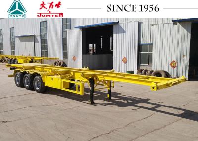 China Spring Suspension Tri Axle Skeletal Trailer For Carrying 20ft 40ft Container for sale