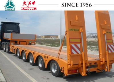 China 100T Spring Suspension 5 Axle Heavy Duty Low Bed Semi Trailer for sale