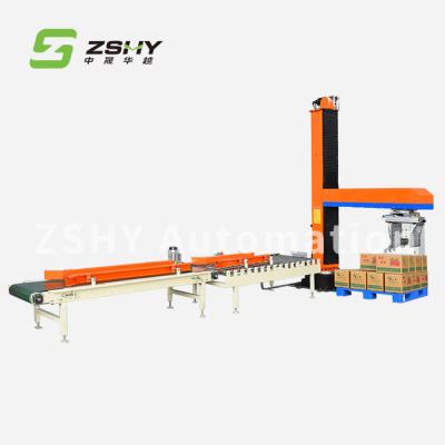 China Stacking Height 1.8m Auto Robotic Stacker Palletizer System Single Column Palletizing Machine for sale